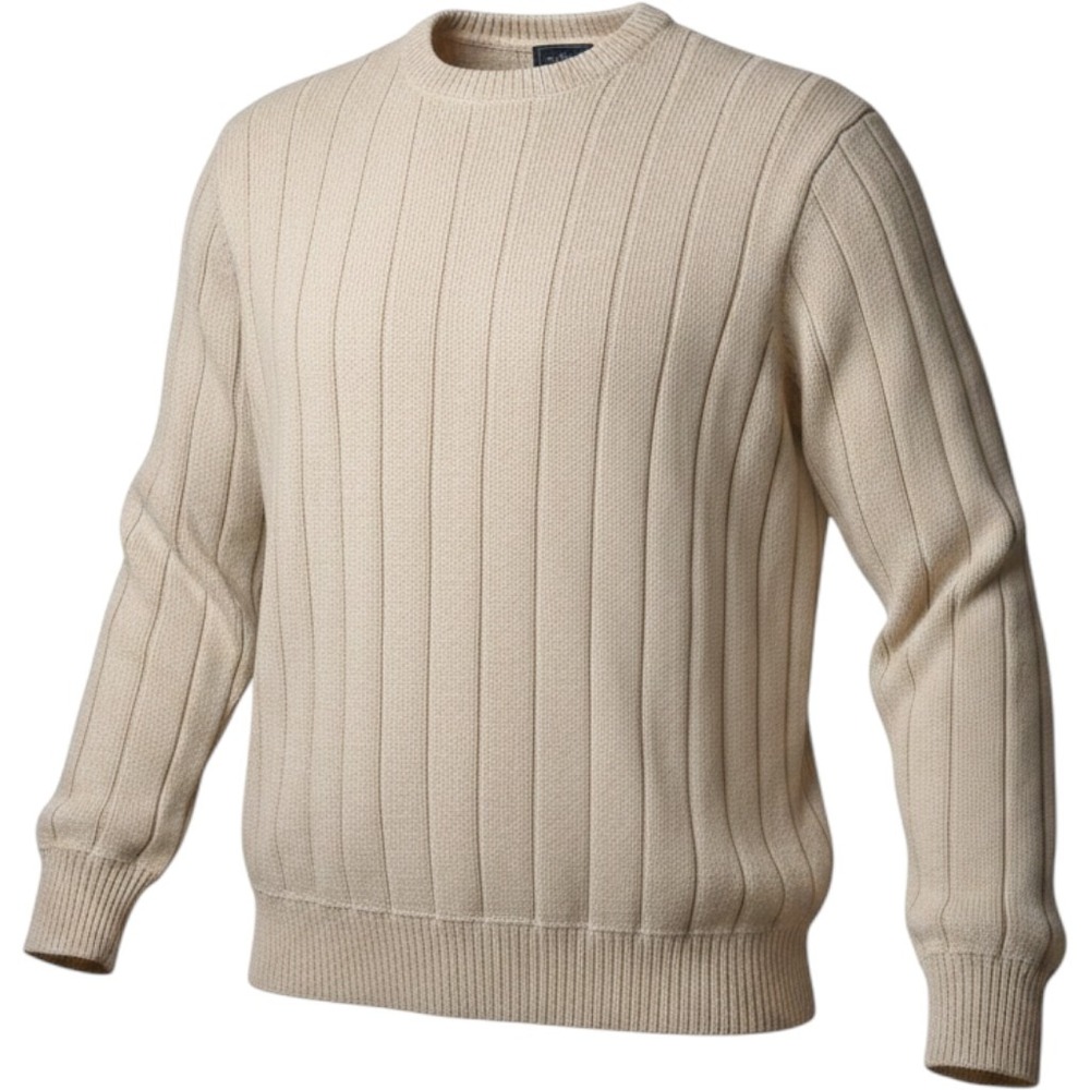 Vtg Dockers Cable Knit Sweater Cream Cotton XL Poetcore Fisherman Preppy Crew